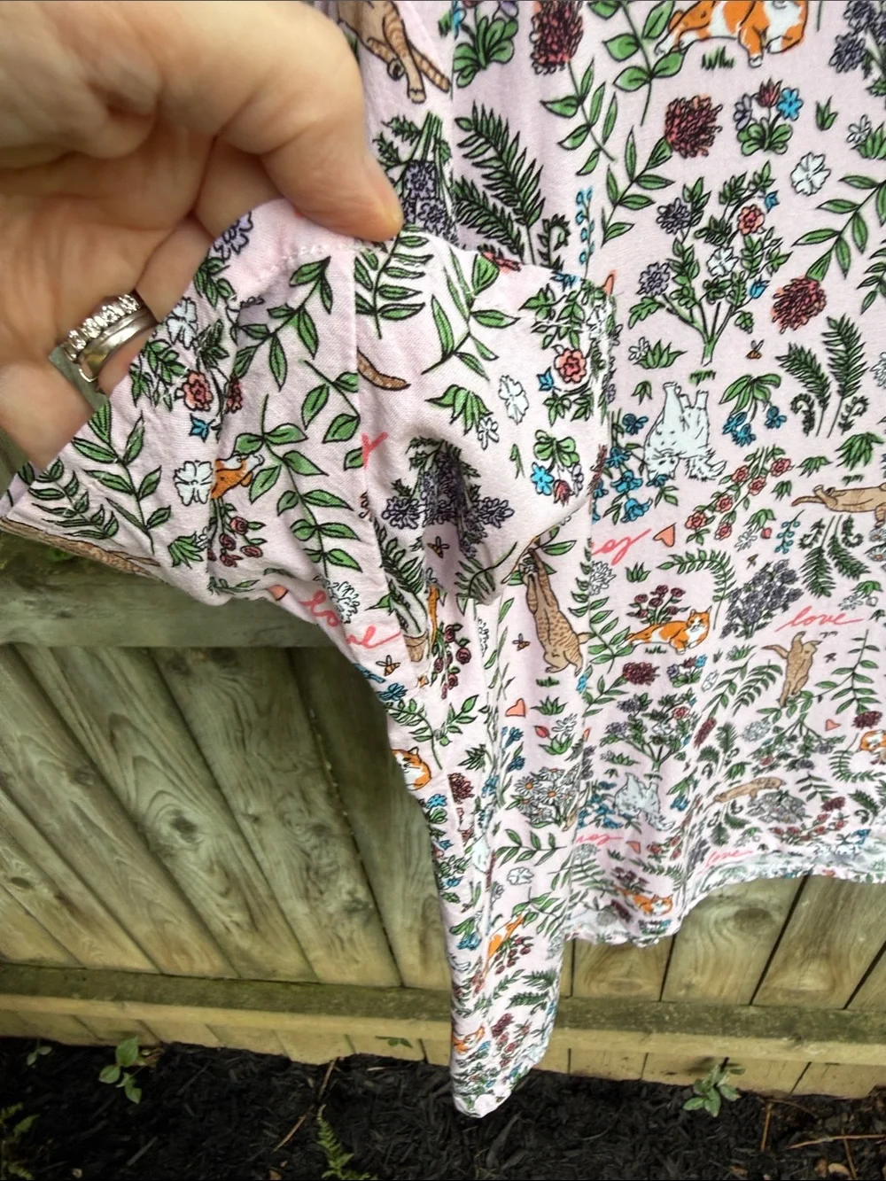 ED Ellen Degeneres Cat Pajama Set loungewear pink cats flowers love hearts XL